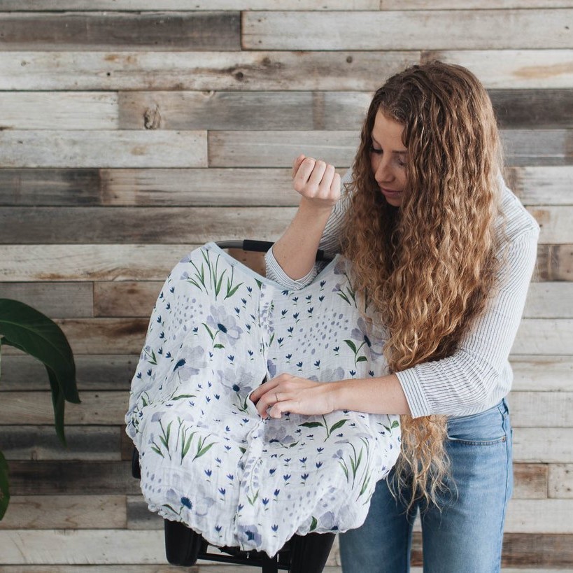 lightweight muslin carseat cover with magnetic window